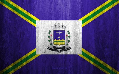 Bandiera di Varginha, 4k, pietra, sfondo, citt&#224; Brasiliana, grunge, bandiera, Varginha, Brasile, Varginha bandiera, arte, texture, le bandiere delle citt&#224; brasiliane