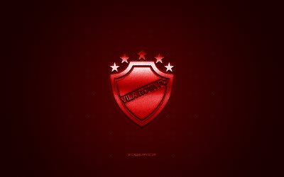 Vila Nova FC, Brazilian football club, Serie B, red logo, red carbon fiber background, football, Goiania, Brazil, Vila Nova FC logo