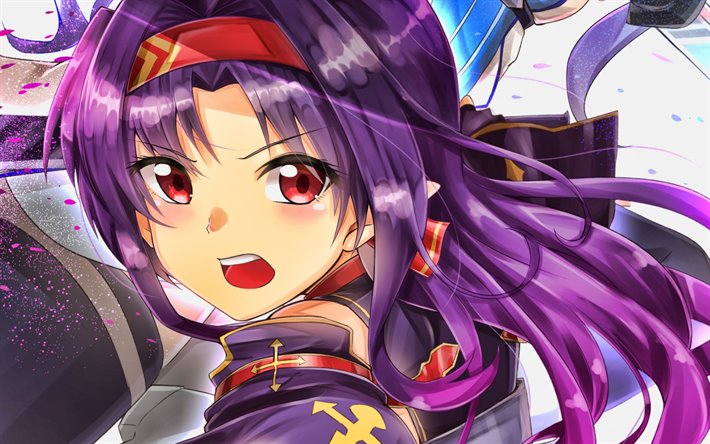 Yuuki Konno, la ragazza con i capelli viola, SAO, manga, Sword Art Online, Konno Yuki