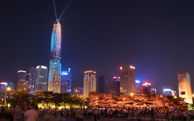 Il Ping di Un Centro di Finanza, 4k, edifici moderni, Futian District, grattacieli, Shenzhen, Guangdong, Cina, Asia, citt&#224; cinesi