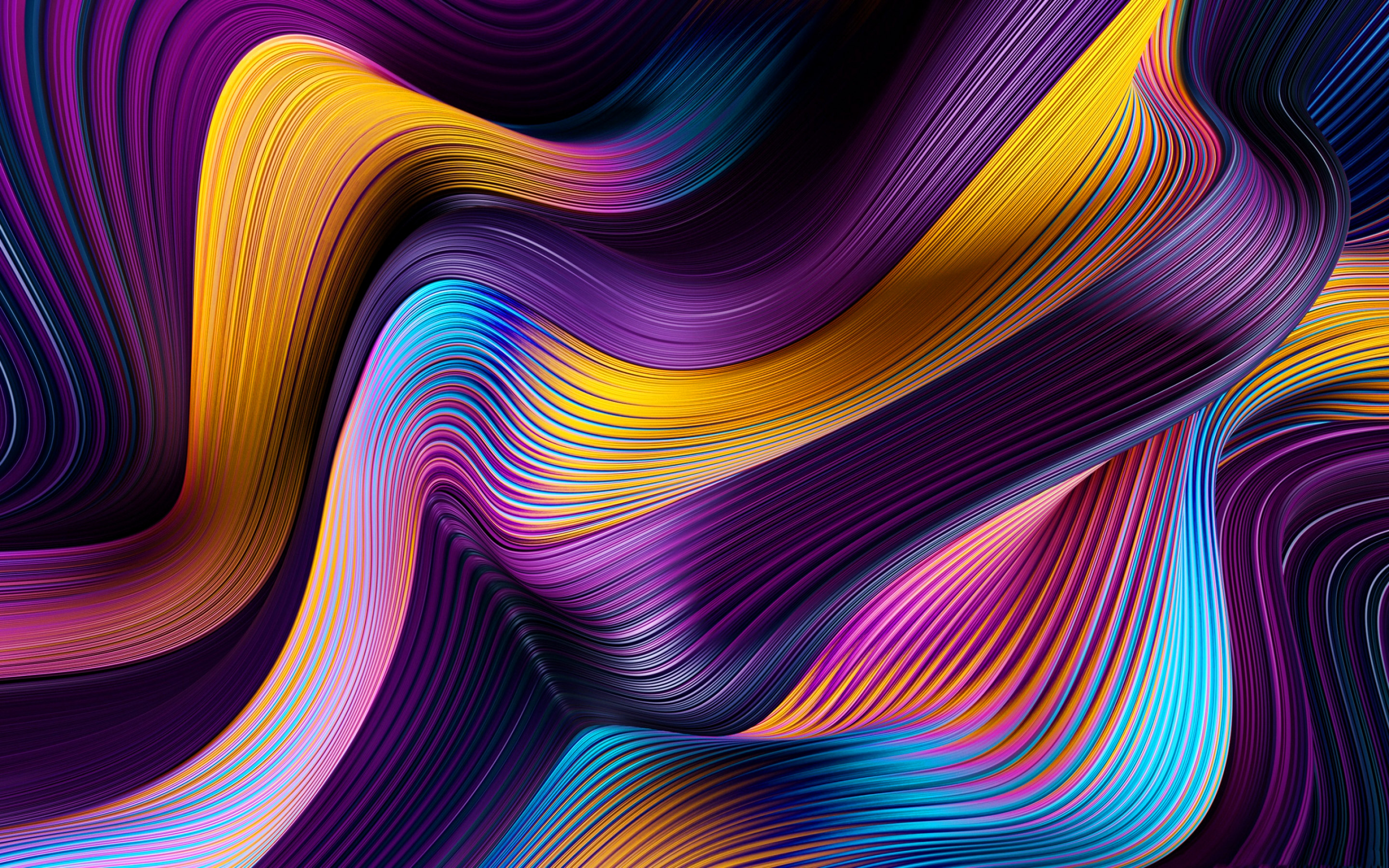 Download wallpapers abstract waves background, waves patterns, violet ...