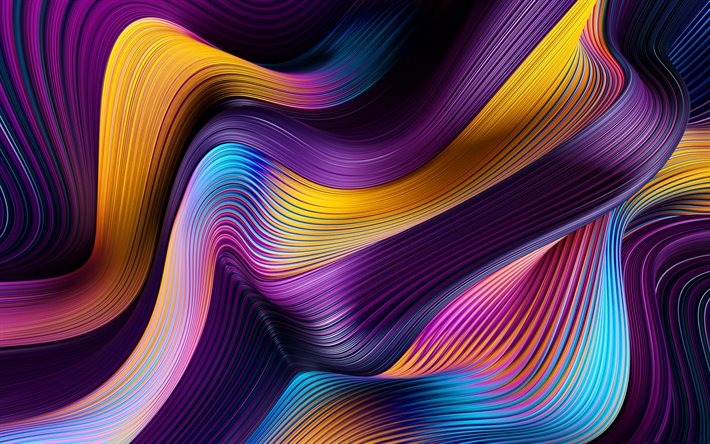 abstract waves background, waves patterns, violet backgrounds, abstract wavy background, violet wavy background