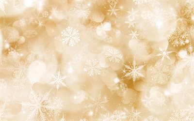 Gold winter texture, winter background, texture with snowflakes, winter glitter texture, golden snowflakes, Christmas texture