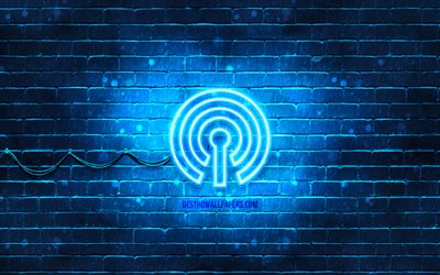 Cell Tower neon icon, 4k, blue background, neon symbols, Cell Tower, neon icons, Cell Tower sign, technology signs, Cell Tower icon, technology icons