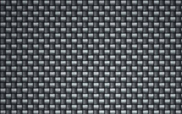 sfondo di carbonio grigio, motivi quadrati, texture in carbonio grigio, trame di vimini, motivi di carbonio, texture in vimini di carbonio, linee, sfondi in carbonio, sfondi grigi, trame di carbonio