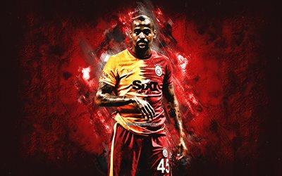 Marcao Teixeira, Galatasaray, Brazilian footballer, portrait, red stone background, Turkey, football