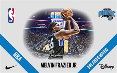 Melvin Frazier Jr, Orlando Magic, joueur de basket-ball am&#233;ricain, NBA, portrait, USA, basket-ball, Amway Center, logo Orlando Magic