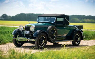 lincoln model l coupe roadster, 4k, retro-autos, 1927 autos, pickups, amerikanische autos, lincoln
