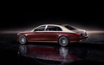 2021, Mercedes-Maybach S580, rear view, exterior, luxury cars, new S580, german cars, Mercedes