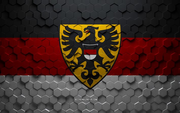 Flag of Reutlingen, honeycomb art, Reutlingen hexagons flag, Reutlingen, 3d hexagons art, Reutlingen flag
