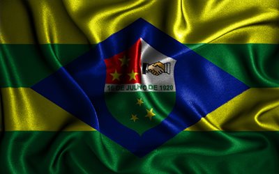 トリンダーデ旗, 4k, シルクの波状の旗, ブラジルの都市, トリンダーデの日, トリンダーデの旗, ファブリックフラグ, 3Dアート, トリンダーデ, Trindade3Dフラグ