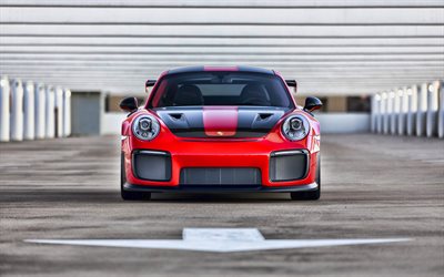 2021, Porsche 911 GT2 RS MR, 4k, front view, exterior, red sports coupe, tuning Porsche 911, new red 911 GT2, German sports cars, Porsche