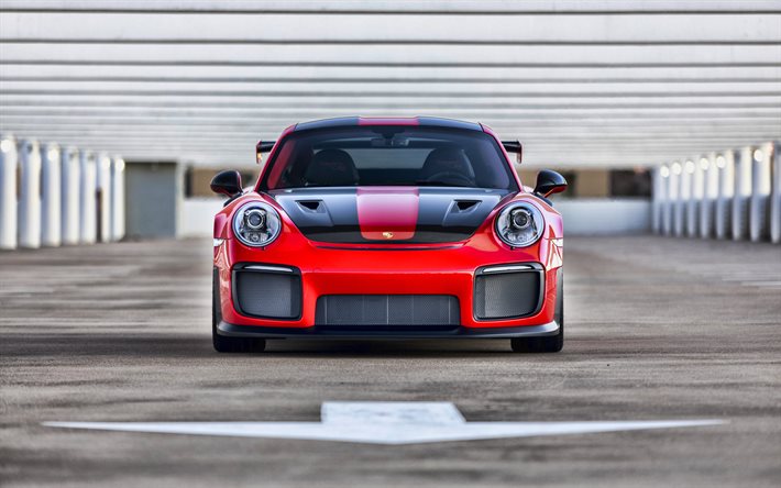 2021, Porsche 911 GT2 RS MR, 4k, front view, exterior, red sports coupe, tuning Porsche 911, new red 911 GT2, German sports cars, Porsche