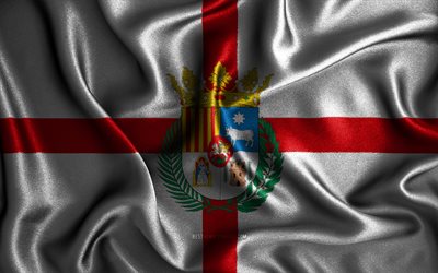 テルエル旗, 4k, シルクの波状の旗, スペインの州, テルエルの日, ファブリックフラグ, テルエルの旗, 3Dアート, テルエル, ヨーロッパ, テルエル3Dフラグ, スペイン