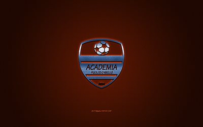 Puerto Cabello FC, Venezuelan football club, blue logo, orange carbon fiber background, Venezuelan Primera Division, football, Puerto Cabello, Venezuela, Puerto Cabello FC logo