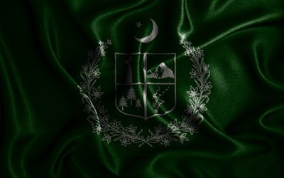 Bandeira Gilgit-Baltist&#227;o, 4k, bandeiras onduladas de seda, prov&#237;ncias paquistanesas, Dia de Gilgit-Baltist&#227;o, bandeiras de tecido, Bandeira de Gilgit-Baltist&#227;o, arte 3D, Gilgit-Baltist&#227;o, &#193;sia, Prov&#237;ncias do Paquist&#22