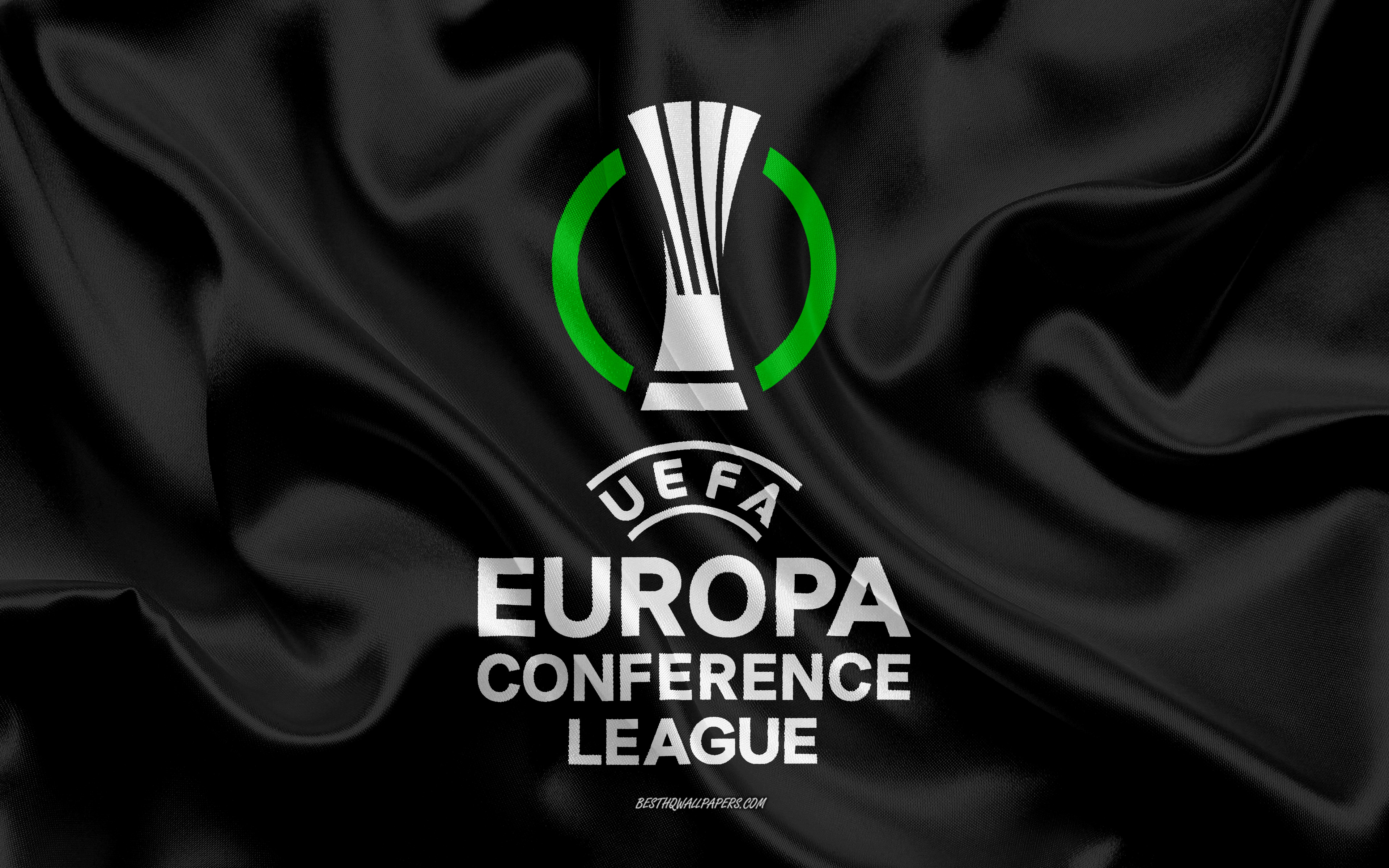 Download wallpapers UEFA Europa Conference League, 4k, black silk