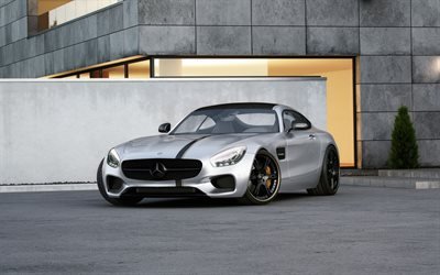 Mercedes-AMG GT S, 2016, Mercedes silver, C190, coup&#233; deportivo