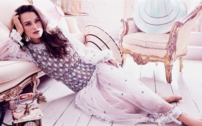 Keira Knightley, 5K, attrice britannica, Harpers Bazaar, bellezza