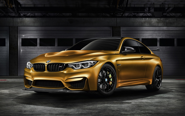 4k, BMW M4 GTS, supercar, 2018 automobili, nuovo M4, F82, golden M4, auto tedesche, BMW