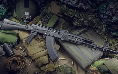 Kalashnikov-rynn&#228;kk&#246;kiv&#228;&#228;ri, AK-103, torjumiseksi aseita, patruunat, special forces, laitteet, Ven&#228;j&#228;n moderni aseita