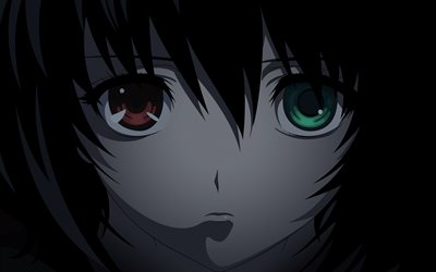 Mei Misaki, 4k, manga, heterochromia, Another