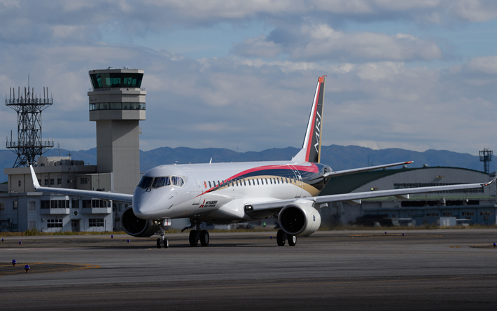 Mitsubishi Regional Jet, MRJ, passenger plane, japanese airplanes, air transportation, airport