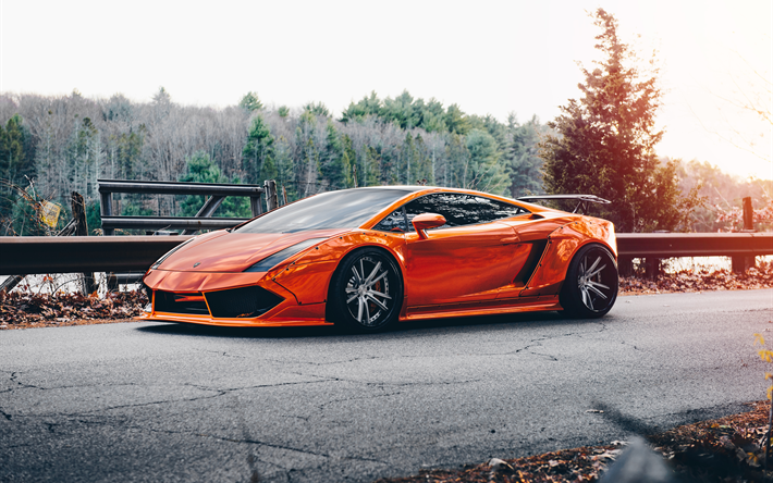 Lamborghini Gallardo, orange superbil, sport coupe, tuning Gallardo, Nisch Hjul
