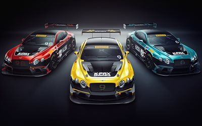 4k, Bentley Continental GT3, racing cars, 2018 cars, tuning, sportscars, Bentley