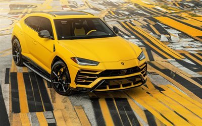 Lamborghini Urus, 2019, Super Sport Utility Vehicle, AG MC, yellow new Urus, tuning Urus, italian sports cars, Lamborghini