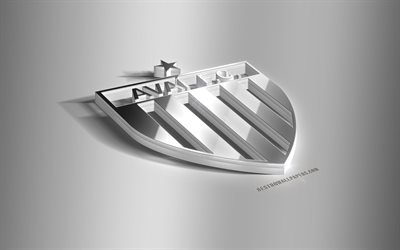 Avai FC, 3D steel logo, Brazilian football club, 3D emblem, Florianopolis, Santa Catarina, Brazil, Serie B, Avai  metal emblem, football, creative 3d art