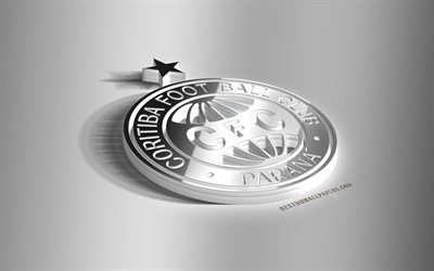 Coritiba FBC, 3D steel logo, Brazilian football club, 3D emblem, Curitiba, Brazil, Serie B, Curitiba metal emblem, football, creative 3d art, Coritiba FC