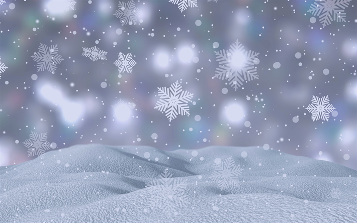 wei&#223;e winter hintergrund, schneeflocken, schnee, unsch&#228;rfe, hintergrund mit schneeflocken, winter-textur