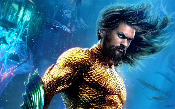 Aquaman, 2018, superhero, poster, promotional materials, new 2018 movies, Jason Momoa