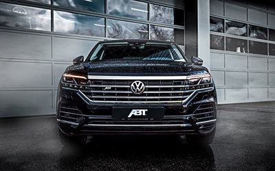 Volkswagen Touareg, 2019, SUV, ABT, vista frontale, esterno, tuning Touareg, auto di lusso, Volkswagen