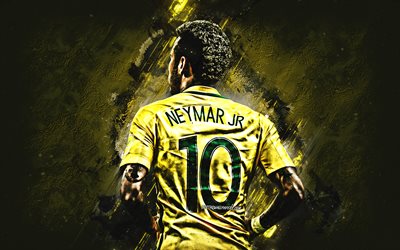 Neymar Jr, Brasiliano, calciatore, attaccante, Brasile, nazionale di calcio, 10 numero, capitano del Brasile, Neymar, calcio