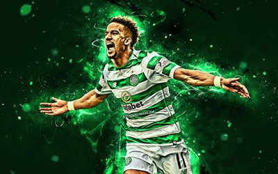 4k, Scott Sinclair, midfielder, Celtic FC, english footballers, Scottish Premiership, Scott Andrew Sinclair, soccer, football, neon lights