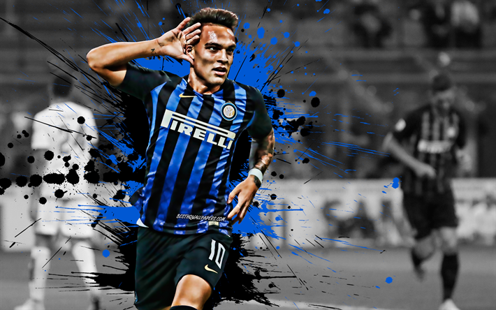 Download wallpapers Lautaro Martinez, 4k, Argentinian football player, Inter  Milan FC, striker, blue black paint splashes, creative art, Internazionale  FC, Serie A, Italy, football, grunge for desktop free. Pictures for desktop  free