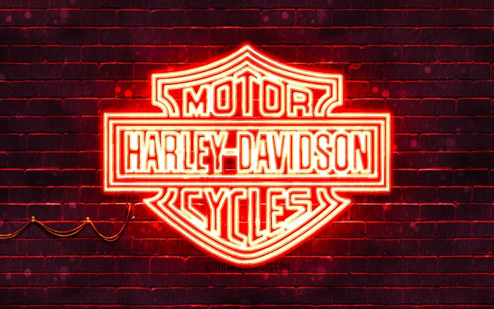 ダウンロード画像 ハーレーダビッドソン赤のロゴ 4k 赤レンガの壁 ハーレーダビッドソン オートバイのブランド ハーレーダビッドソンネオンロゴ フリー のピクチャを無料デスクトップの壁紙