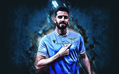 Mateo Musacchio, Lazio, Argentine soccer player, blue stone background, Serie A, Italy, soccer