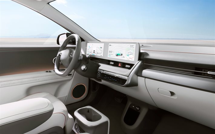 2022, Hyundai Ioniq 5, interior, inside view, electric compact crossover, new Ioniq 5 interior, Korean electric cars, Hyundai