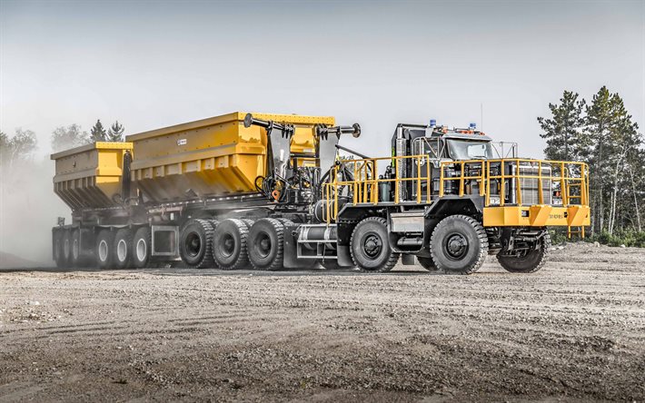 Dramis D150T, Kenworth C500, 10x10, mining truck, transportation of gravel, construction machines, Kenworth