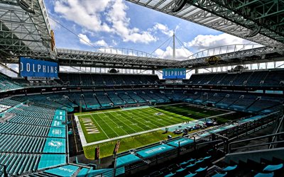 Hard Rock Stadium, view inside, Miami Dolphins Stadium, NFL Stadium, Miami, Florida, USA, American football, NFL, Miami Dolphins