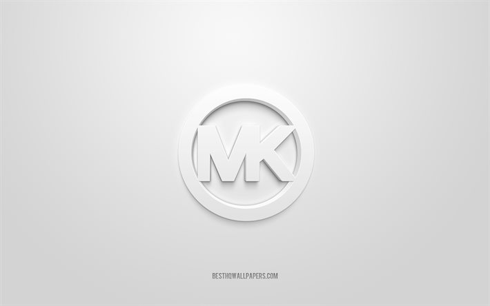 Logo Michael Kors, sfondo bianco, logo 3d Michael Kors, arte 3d, Michael Kors, logo marchi, logo Michael Kors, logo Lotto 3d bianco