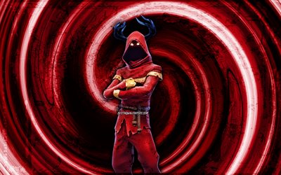 4k, Cloaked Shadow, red grunge background, Fortnite, vortex, Fortnite characters, Cloaked Shadow Skin, Fortnite Battle Royale, Cloaked Shadow Fortnite