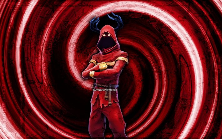 4k, Cloaked Shadow, red grunge background, Fortnite, vortex, Fortnite characters, Cloaked Shadow Skin, Fortnite Battle Royale, Cloaked Shadow Fortnite
