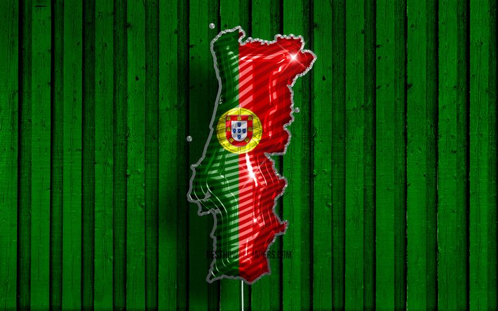 Download Wallpapers Portugal Realistic Balloons Map 4k Silhouette Of Portugal 3d Maps Portugal Map German Flag Green Wooden Background Balloon With Portuguese Map Creative Map Of Portugal 3d Portugal Map Portuguese Map