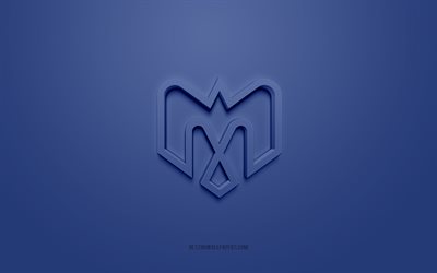 Montreal Alouettes, kanadensisk fotbollsklubb, kreativ 3D-logotyp, bl&#229; bakgrund, Canadian Football League, Montreal, Kanada, CFL, amerikansk fotboll, Montreal Alouettes 3d-logotyp