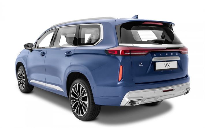 Download wallpapers Chery Exeed VX, Rear View, Exterior, Blue SUV, Blue ...