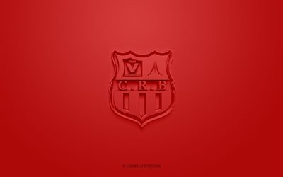 CR Belouizdad, creative 3D logo, red background, Algerian football club, Ligue Professionnelle 1, Chlef, Algeria, 3d art, football, CR Belouizdad 3d logo
